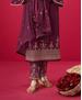 Picture of Stunning Purple Straight Cut Salwar Kameez