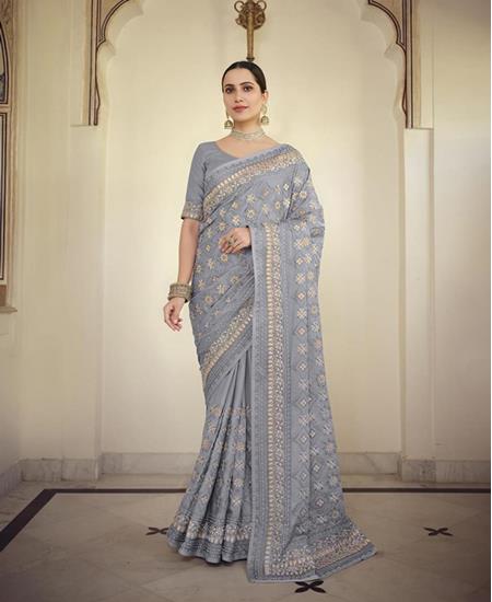Picture of Admirable Grey Chiffon Saree