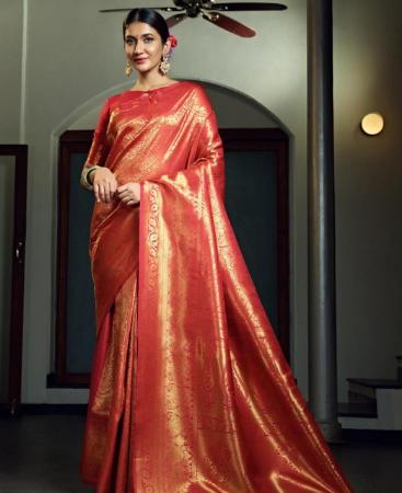 Picture of Amazing Red Silk Saree