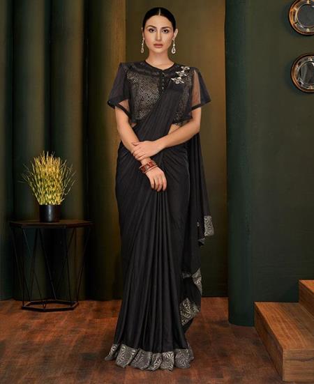 Black One Size Sari, Saree for sale | eBay-sgquangbinhtourist.com.vn