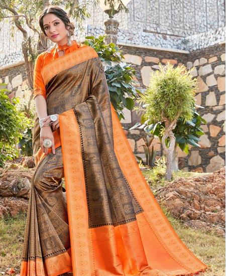 Picture of Sightly Black Silk Saree
