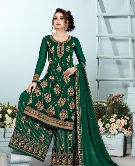 Picture of Radiant Green Straight Cut Salwar Kameez