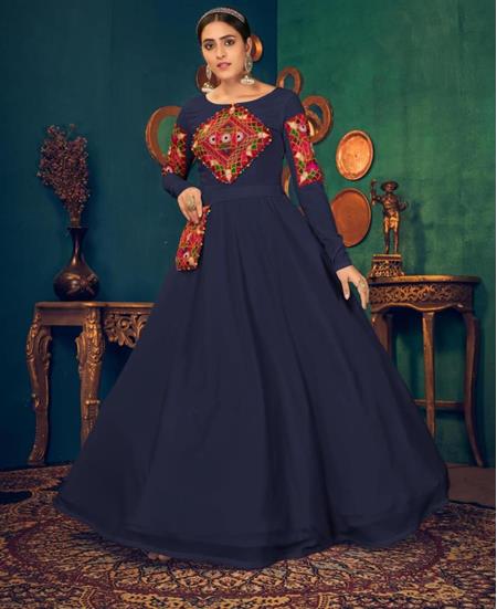Picture of Beautiful Blue Party Wear Gown