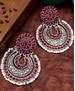 Picture of Enticing Silver & Maroon Earrings