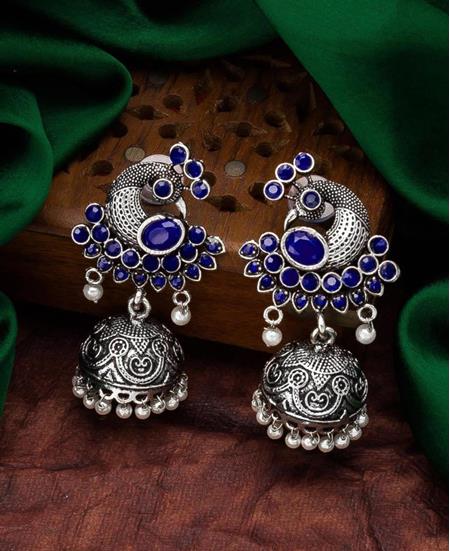 Picture of Excellent Silver & Blue Earrings