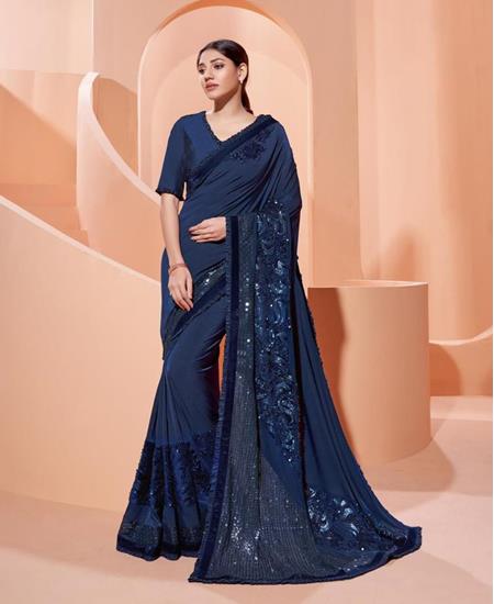 Picture of Statuesque Royal Blue Fashion Saree