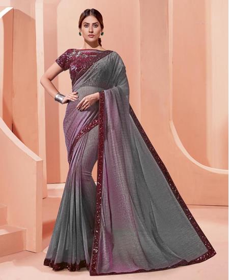 Picture of Fascinating Grey Fashion Saree