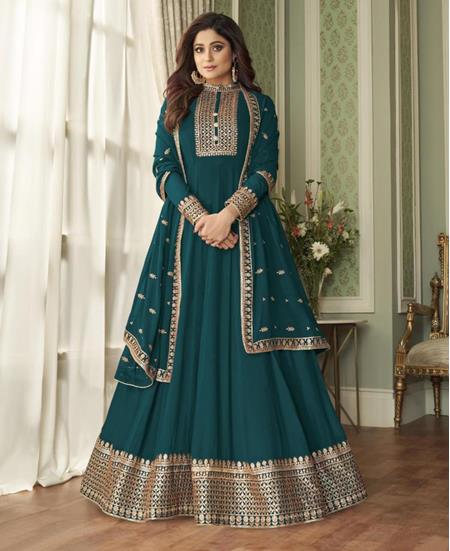 Picture of Pretty Teal Readymade Salwar Kameez
