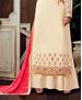 Picture of Delightful Off White Straight Cut Salwar Kameez