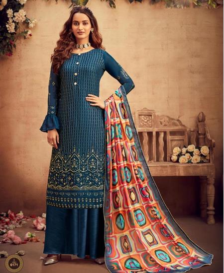 Picture of Shapely Blue Readymade Salwar Kameez