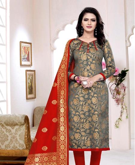 Picture of Classy Grey Straight Cut Salwar Kameez