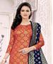 Picture of Pretty Red Straight Cut Salwar Kameez