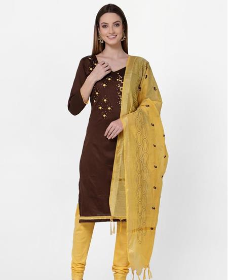 Picture of Fascinating Coffee Cotton Salwar Kameez