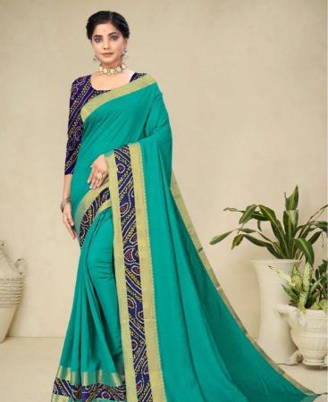 Picture of Admirable Turquoise Green Casual Saree