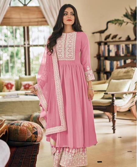 Picture of Admirable Pink Straight Cut Salwar Kameez