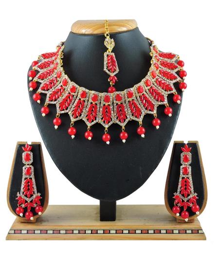 Picture of Pretty Red Necklace Set