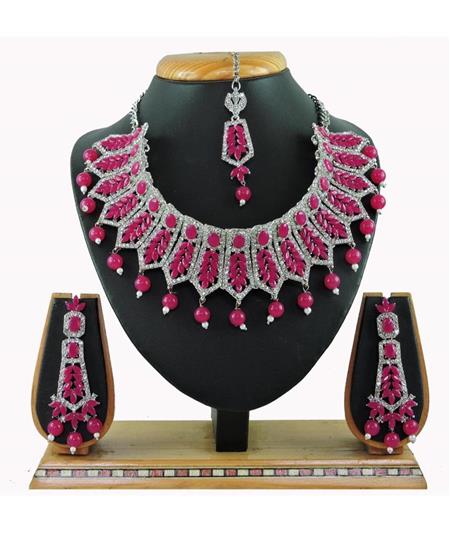 Picture of Admirable Rani Pink Necklace Set
