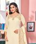 Picture of Beautiful White Straight Cut Salwar Kameez