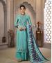 Picture of Magnificent Turquiose Straight Cut Salwar Kameez