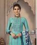 Picture of Magnificent Turquiose Straight Cut Salwar Kameez