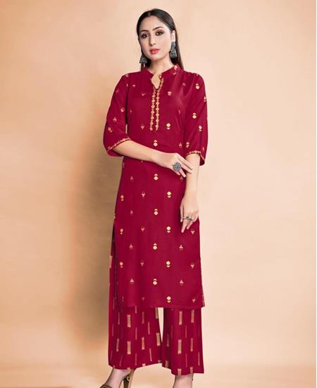Picture of Well Formed Maroon Kurtis & Tunic
