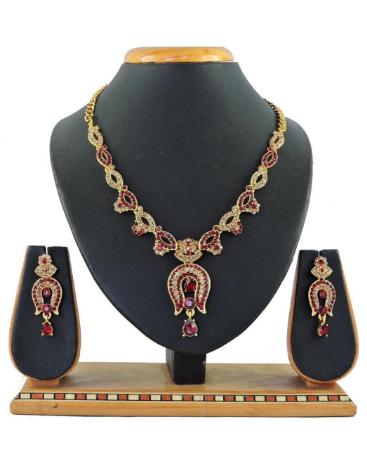 Picture of Radiant Maroon Necklace Set