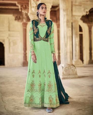 Picture of Magnificent Green Designer Salwar Kameez
