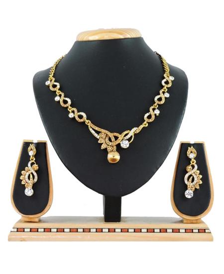 Picture of Comely Gold & White Necklace Set