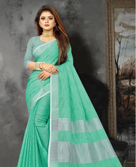 Picture of Charming Turquoise Casual Saree