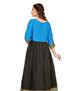 Picture of Sightly Turquoise & Black Readymade Gown