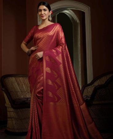 Picture of Amazing Pink Silk Saree