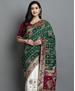 Picture of Bewitching Green+white Silk Saree