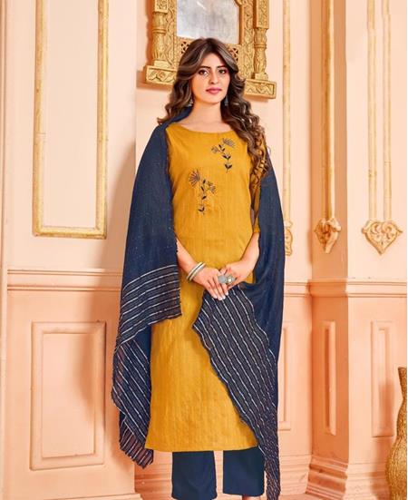 Picture of Comely Mustard Readymade Salwar Kameez