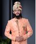 Picture of Well Formed Peach Sherwani