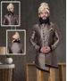 Picture of Well Formed Navy Blue Sherwani