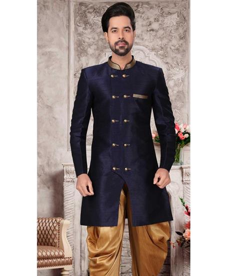 Picture of Sightly Navy Blue Indo Western