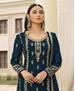 Picture of Sightly Teal Blue Straight Cut Salwar Kameez