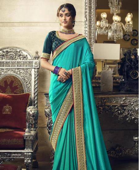 Picture of Sightly Turquoise Casual Saree