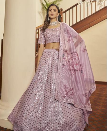 Picture of Excellent Dusty Pink Lehenga Choli