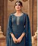 Picture of Statuesque Teal Straight Cut Salwar Kameez