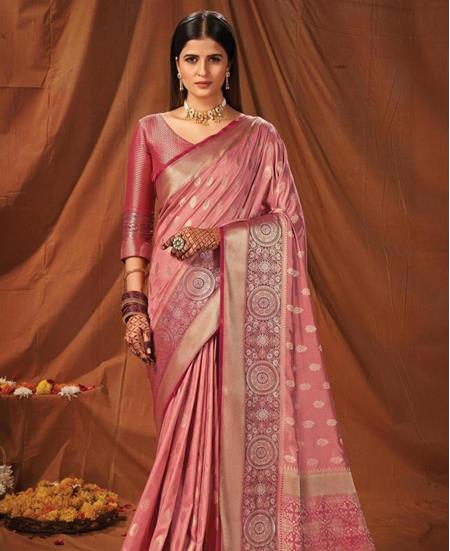 Picture of Superb Pink Silk Saree