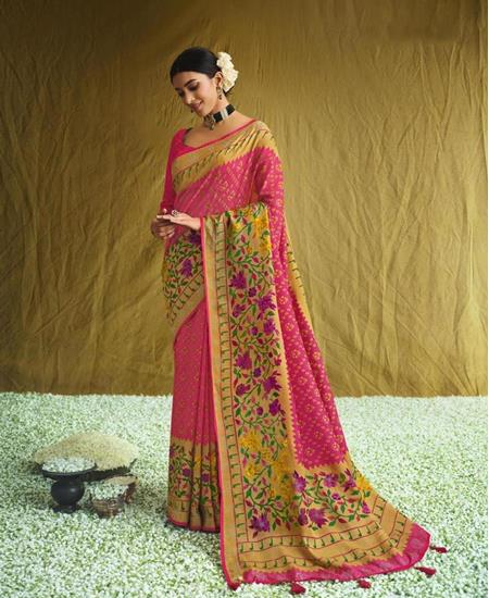 Picture of Ideal Pink Brasso Saree