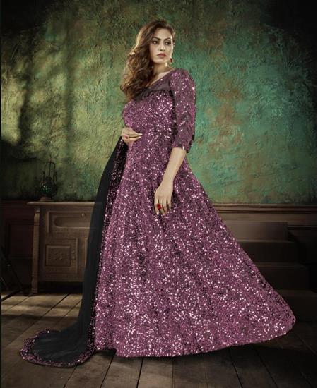 Picture of Comely Purple Party Wear Gown