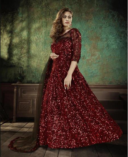 Picture of Sightly Red Party Wear Gown
