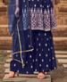 Picture of Sightly Navy Blue Straight Cut Salwar Kameez