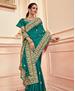 Picture of Graceful Teal Chiffon Saree