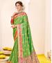 Picture of Statuesque Lime Green Silk Saree