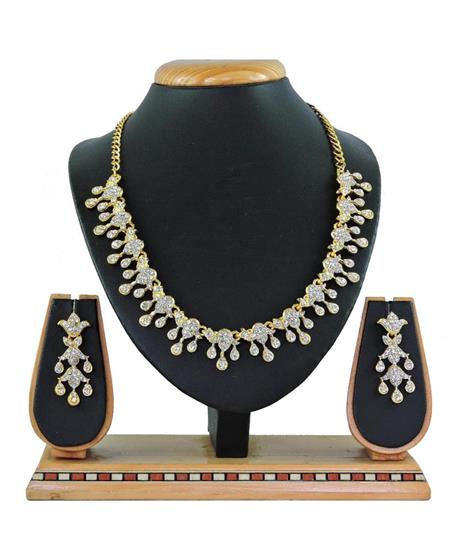 Picture of Superb Golden & White Necklace Set