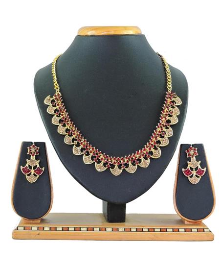 Picture of Excellent Maroon Necklace Set