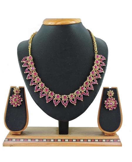 Picture of Grand Rani Pink Necklace Set